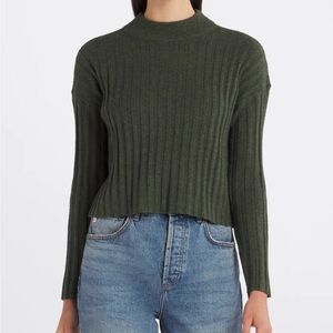 Madewell Levi Ribbed Mock Cropped Sweater Size Medium